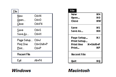 pull down file menu